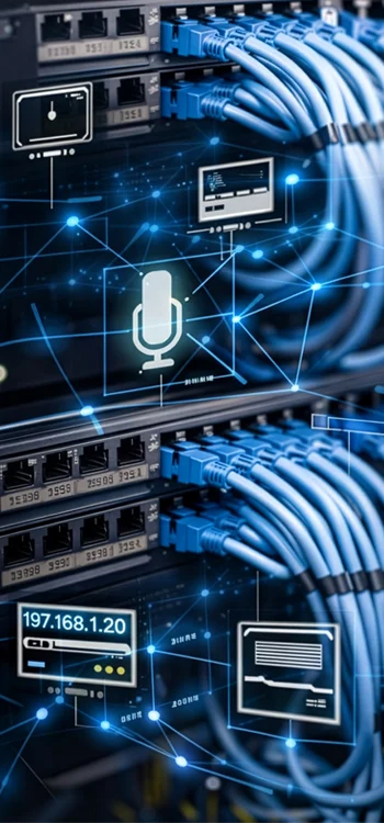 Network audio cabling and patch panel graphic