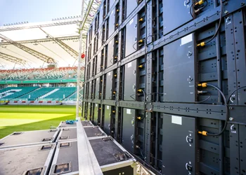 Pro AVL video solutions back of a video wall Video wall at a stadium
